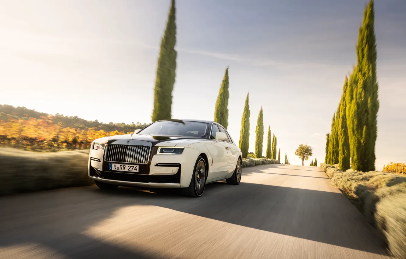 Фото обои car, Rolls-Royce, Ghost, road, Rolls-Royce Ghost Amber Roads