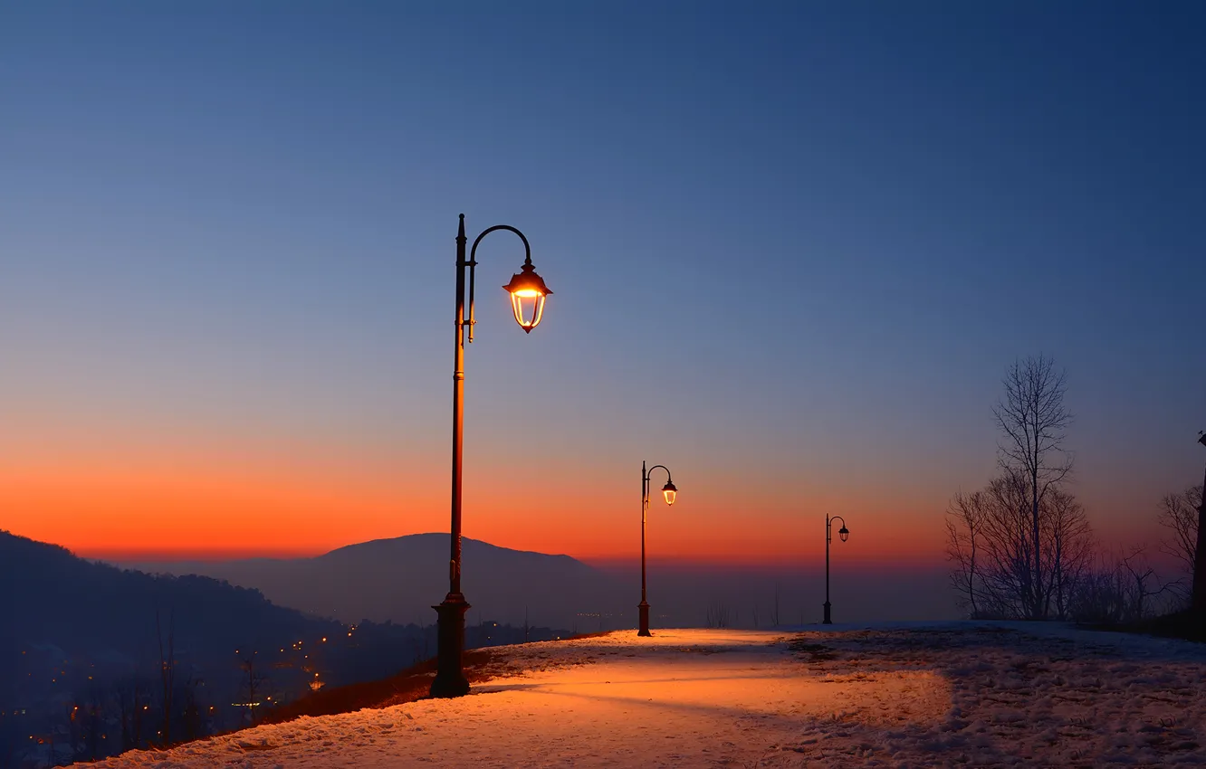 Фото обои twilight, romania, brasov fortress