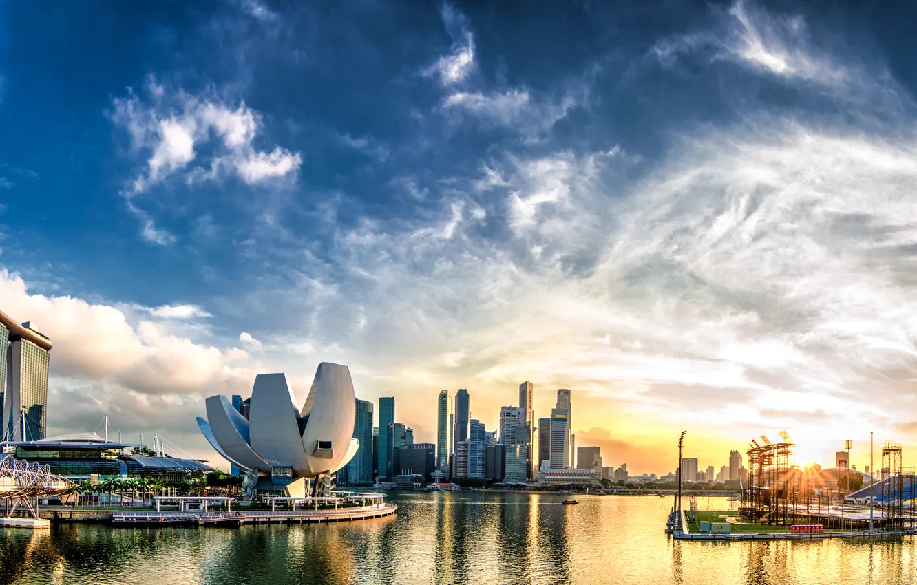 Фото обои sky, water, Singapore, buildings