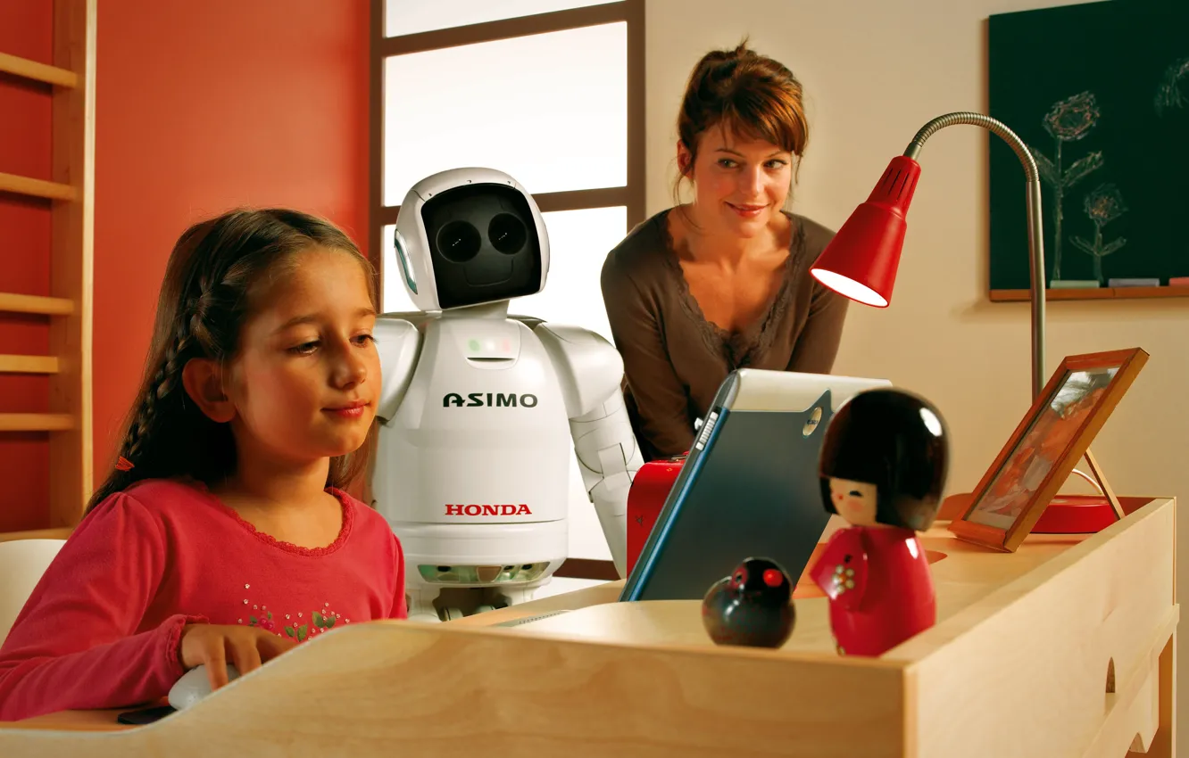 Фото обои Honda, robot, asimo