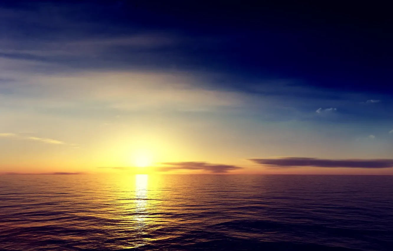 Фото обои море, солнце, утро