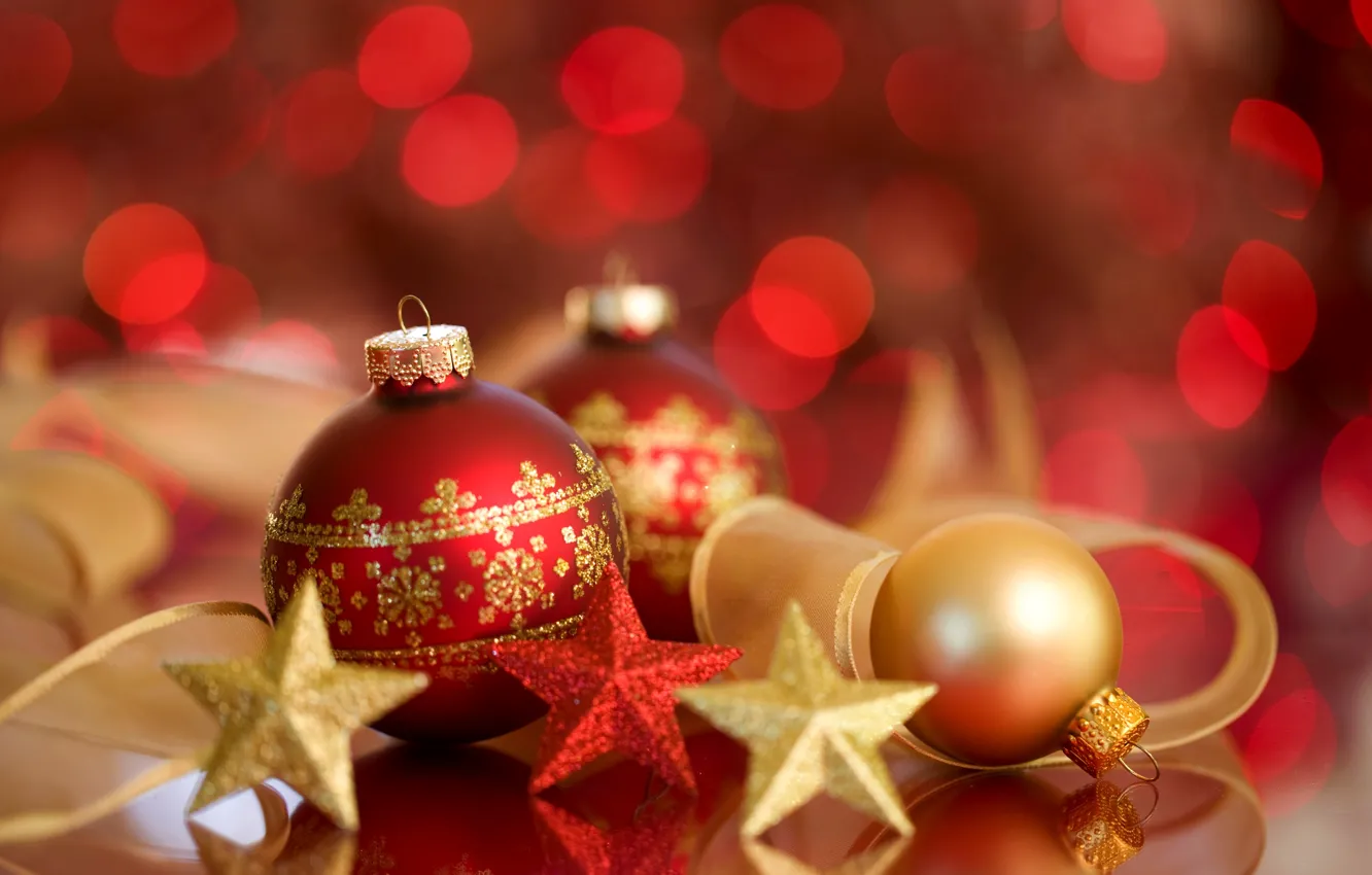 Фото обои украшения, праздник, шары, звезда, рождество, star, Happy New Year, Christmas