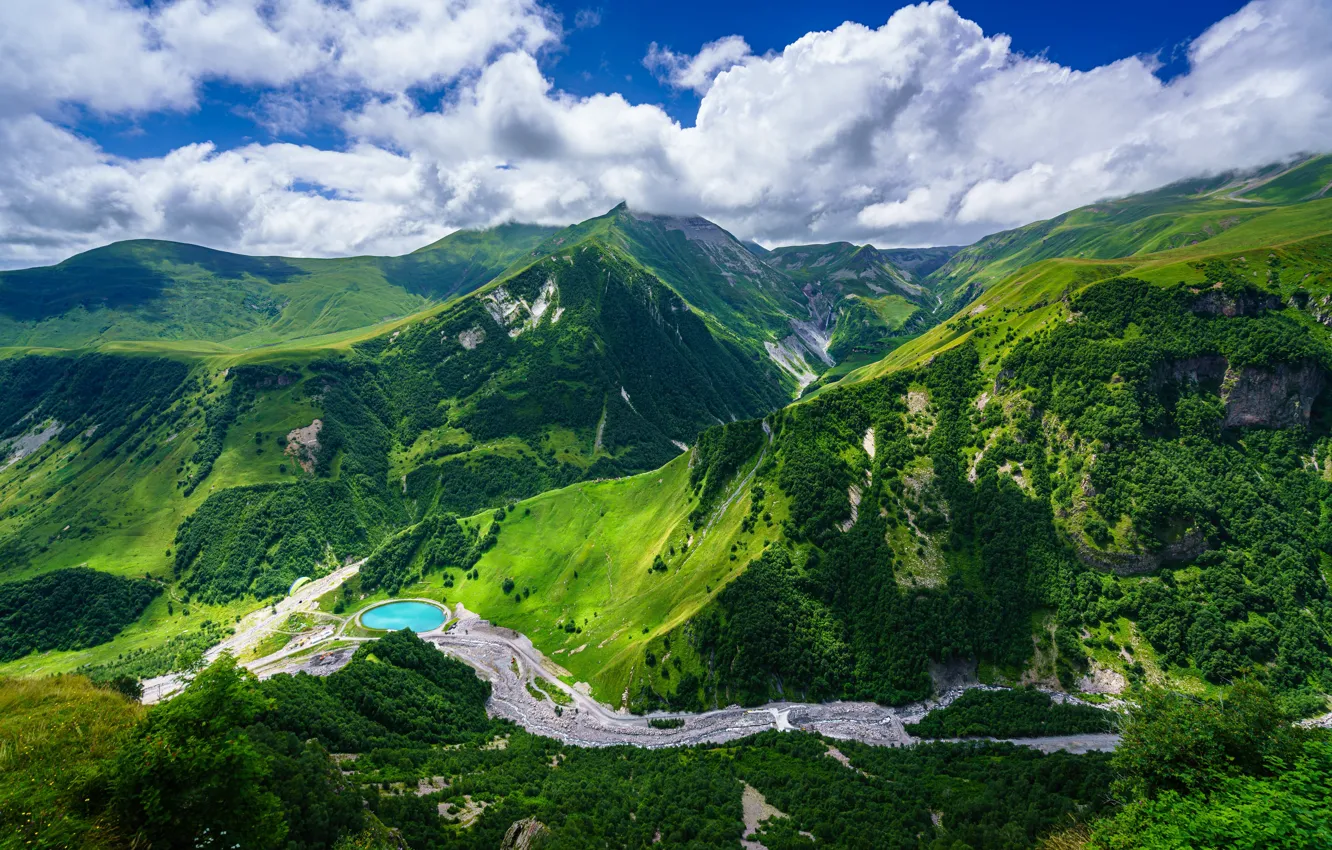 Фото обои небо, облака, горы, Грузия, Mtskheta-Mtianeti, Gudauri