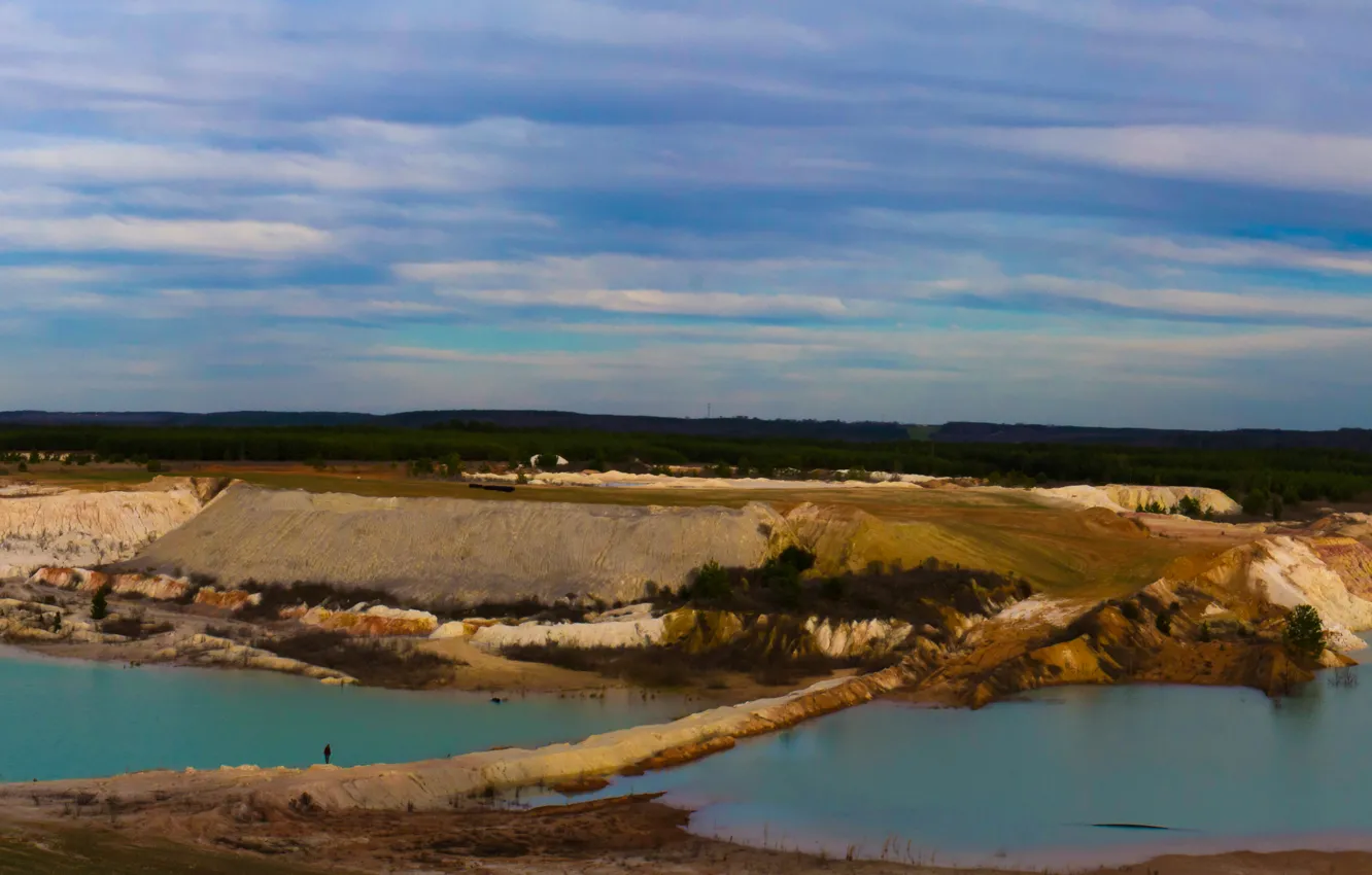 Фото обои природа, панорама, landscape, nature, Kaolin mines