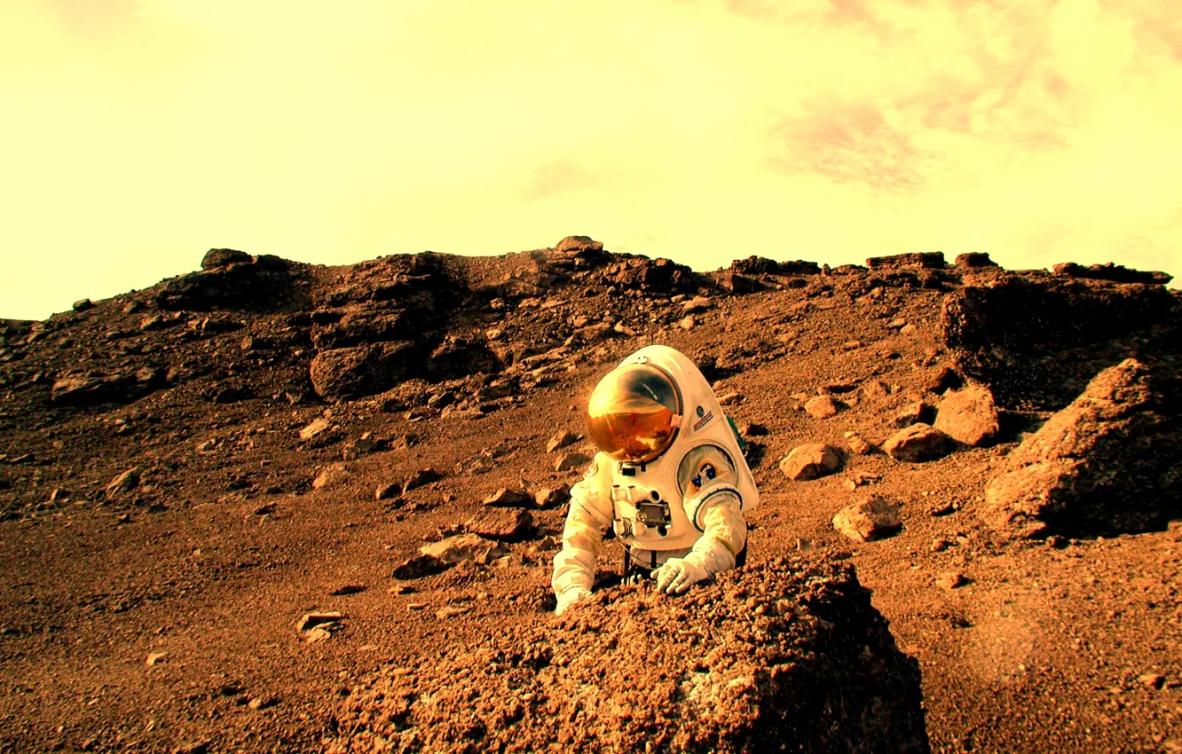 Фото обои Астронавт, Марс, NASA, НАСА, Haughton–Mars Project, Паскаль Ли, Pascal Lee