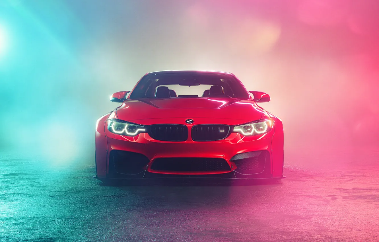Фото обои Красный, Авто, Дым, BMW, Машина, Car, Автомобиль, Render
