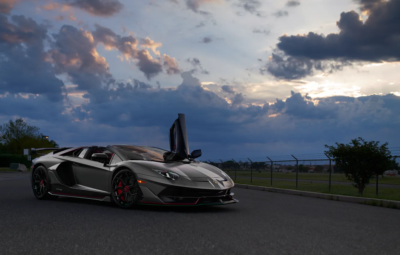 Фото обои Roadster, Aventador, Evening