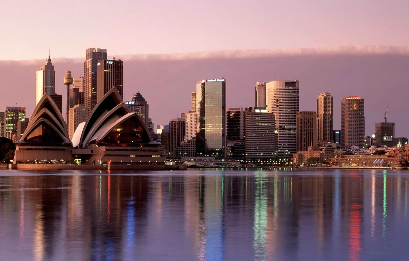 Фото обои небо, вода, город, Австралия, Сидней