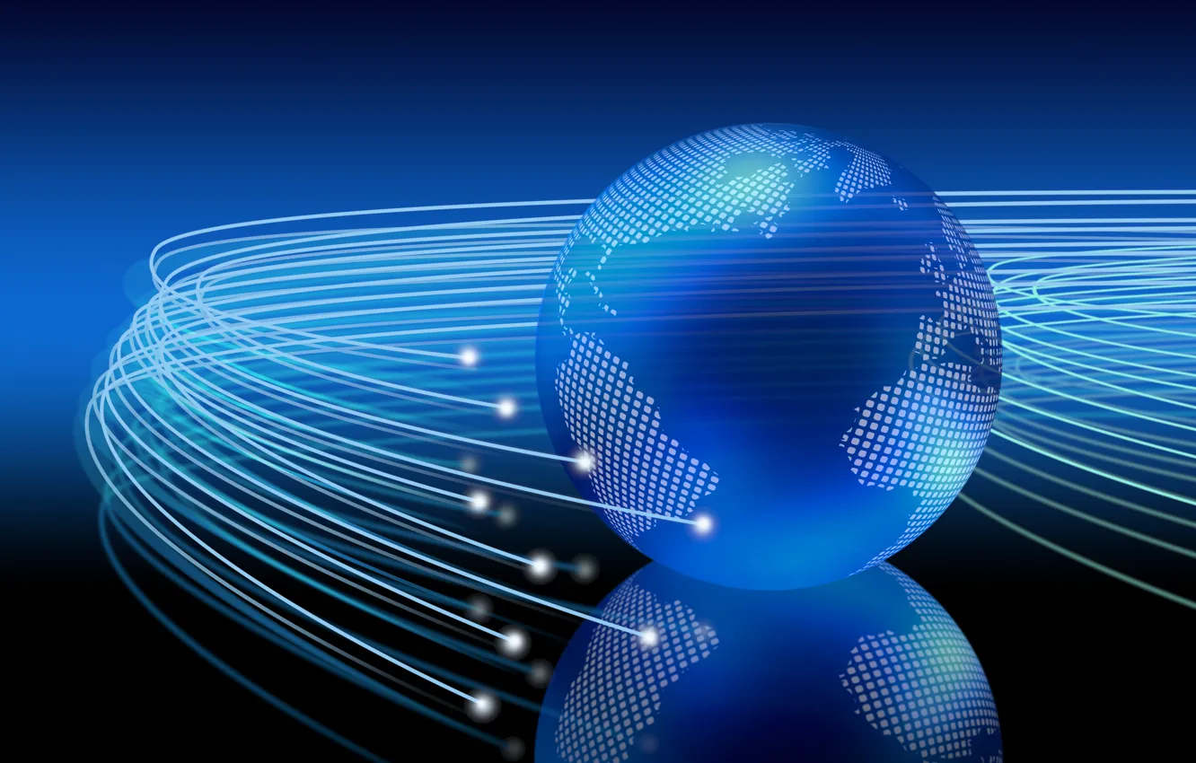 Фото обои world, connectivity, fiber optic