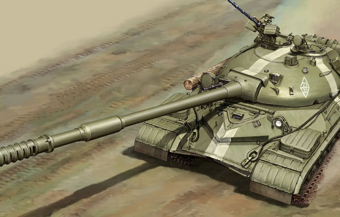Фото обои war, art, painting, tank, Т-10М