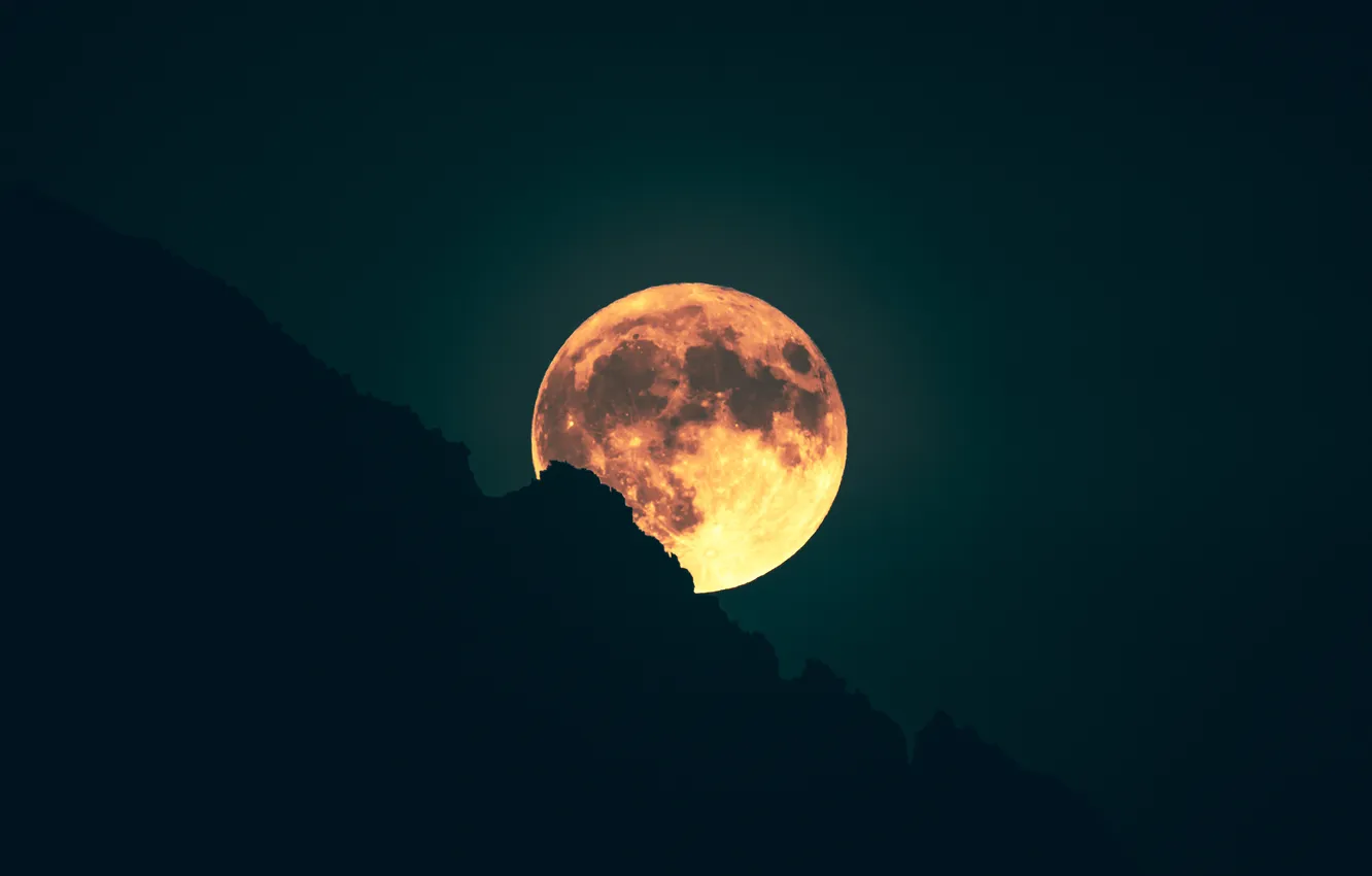 Фото обои colors, light, night, full moon