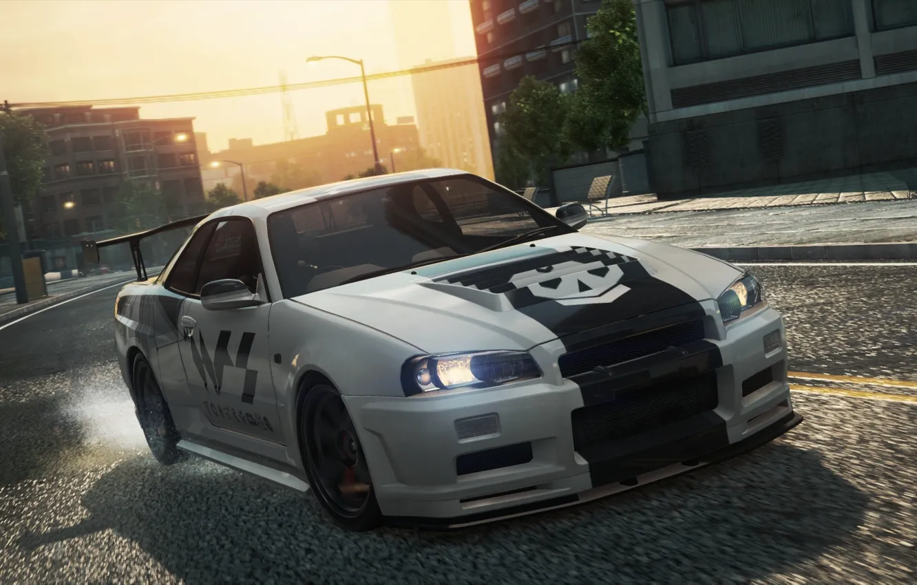 Фото обои Nissan, 2012, Need for Speed, nfs, Skyline, R34, Most Wanted, нфс