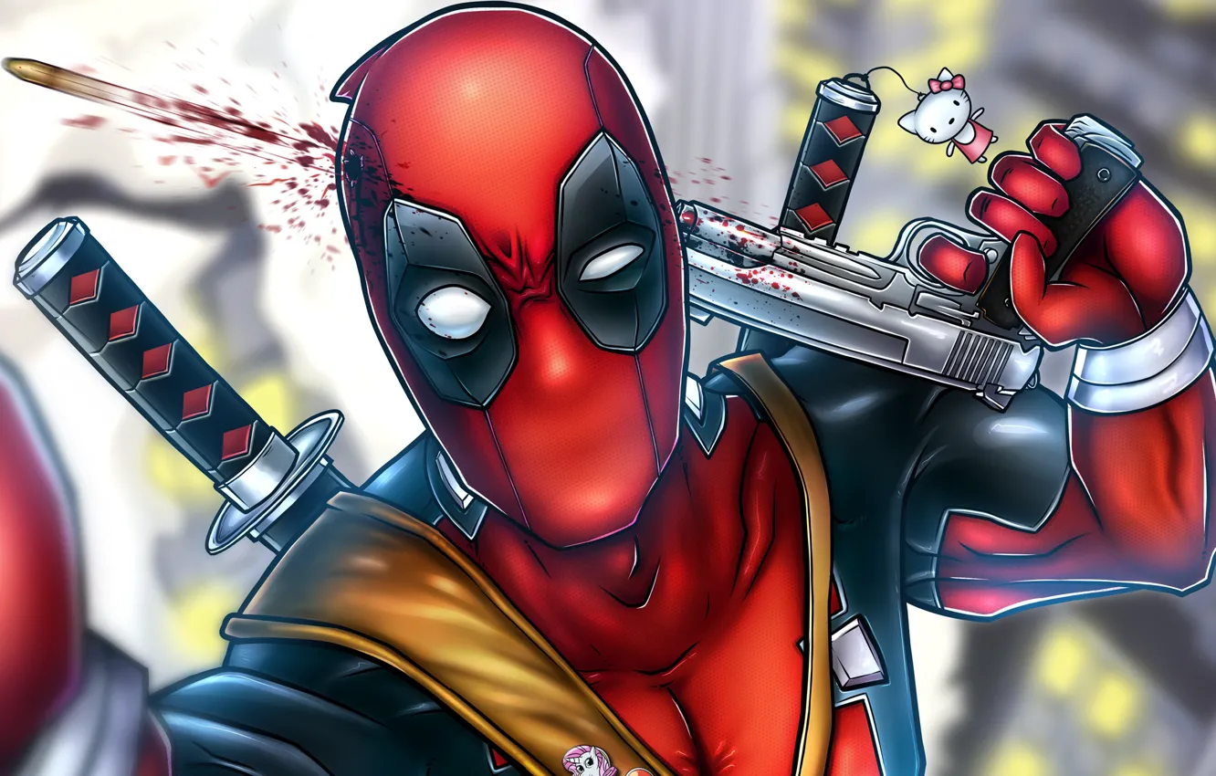 Фото обои Deadpool, Marvel, Дэдпул, Comics, Wade Wilson