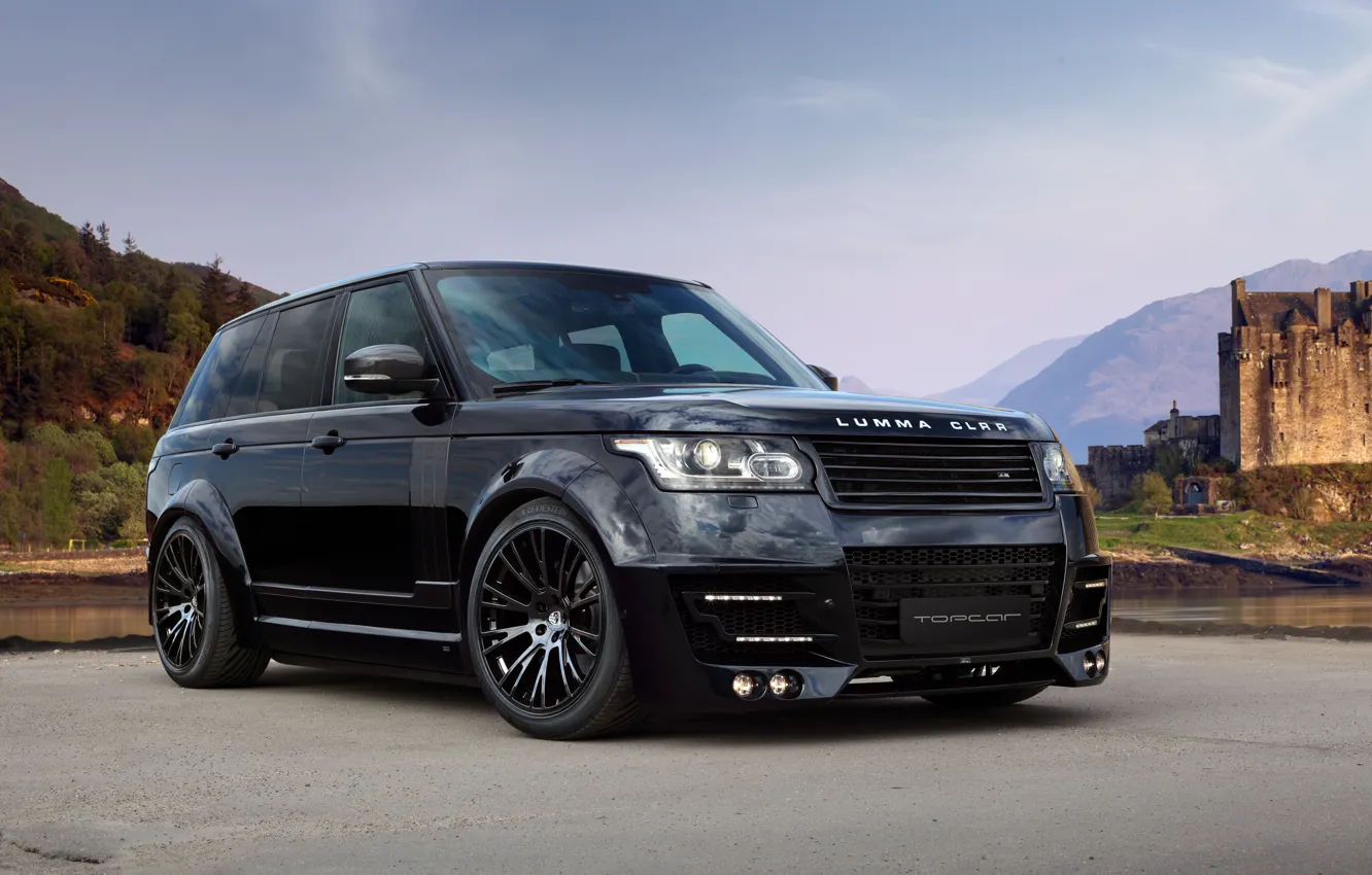 Фото обои Land Rover, Range Rover, Sky, Front, Black, Tuning, Lumma Design