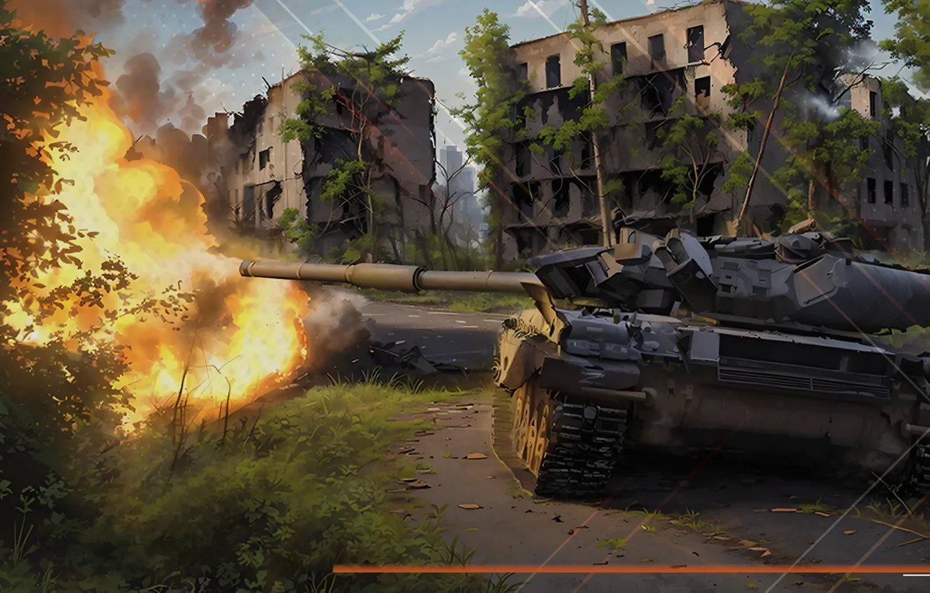 Фото обои military, battle, weapons, shot, tank