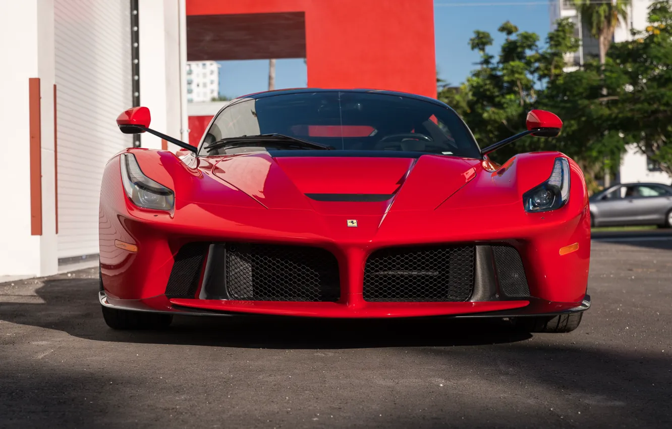 Фото обои Red, Supercar, LaFerrari, 2015