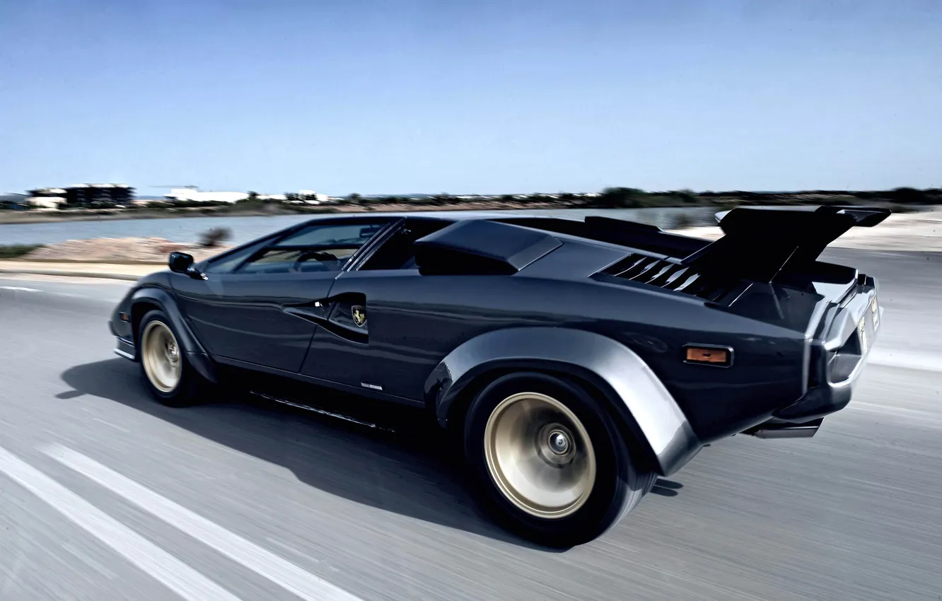 Фото обои дорога, машина, скорость, Lamborghini, Countach, ламборгини, 5000, 1985