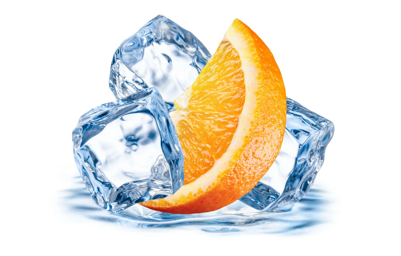 Фото обои лед, апельсин, цитрус