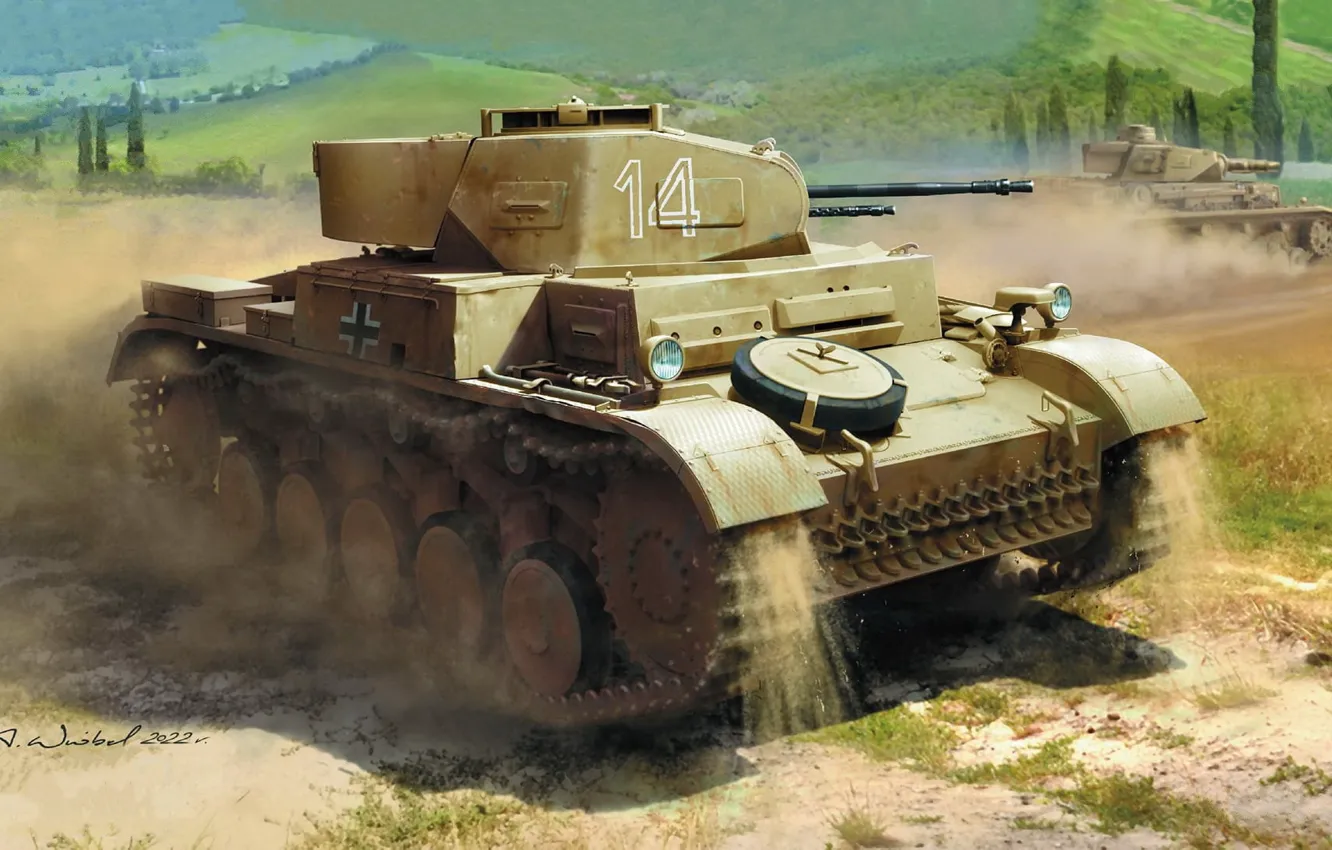 Фото обои легкий, Германия, танк, вермахт, панцерваффе, Arkadiusz Wrobel, Pz.Kpfw.II Ausf.F (Sd.Kfz.121)