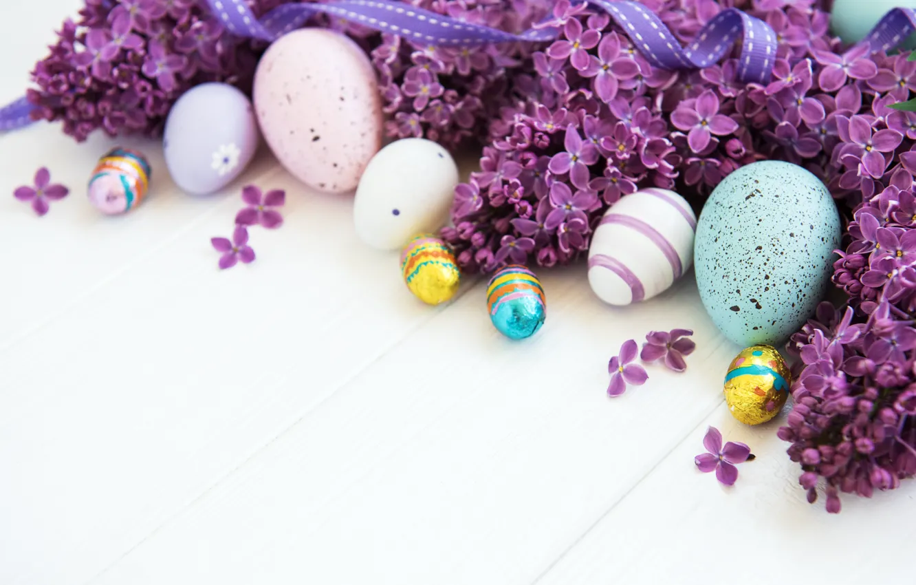 Фото обои цветы, яйца, весна, colorful, Пасха, happy, wood, blossom