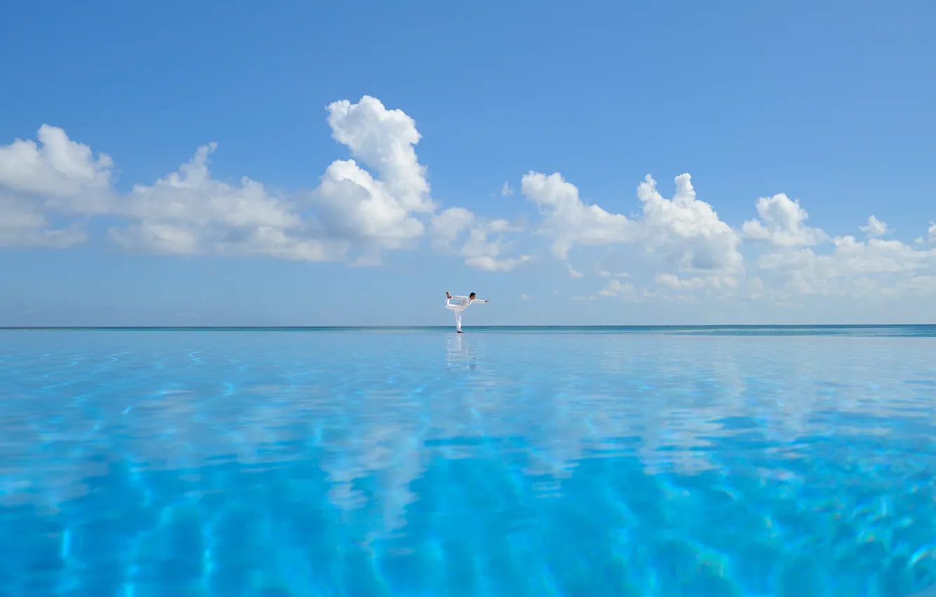 Фото обои море, йога, мальдивы, багамы, сейшелы
