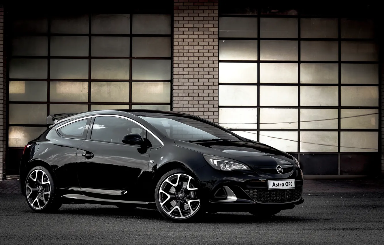 Фото обои Opel, black, astra, opc