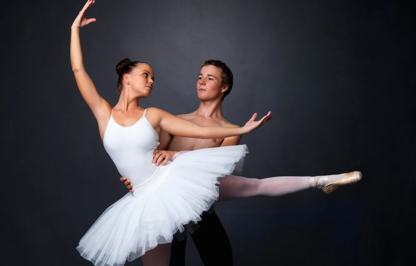 Фото обои девушка, танец, парень, балет