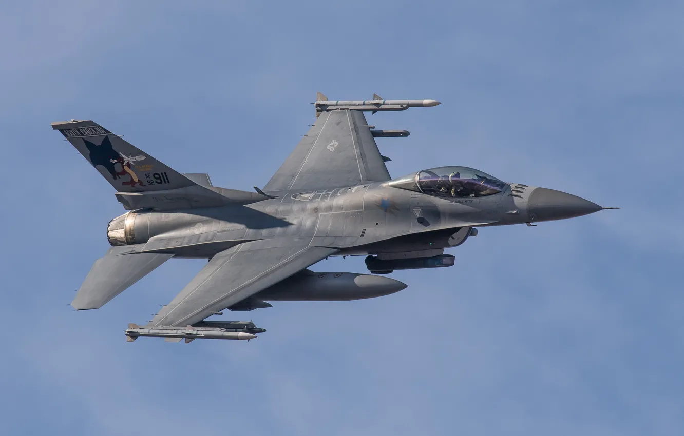 Фото обои небо, самолёт, F-16C, боевой самолёт