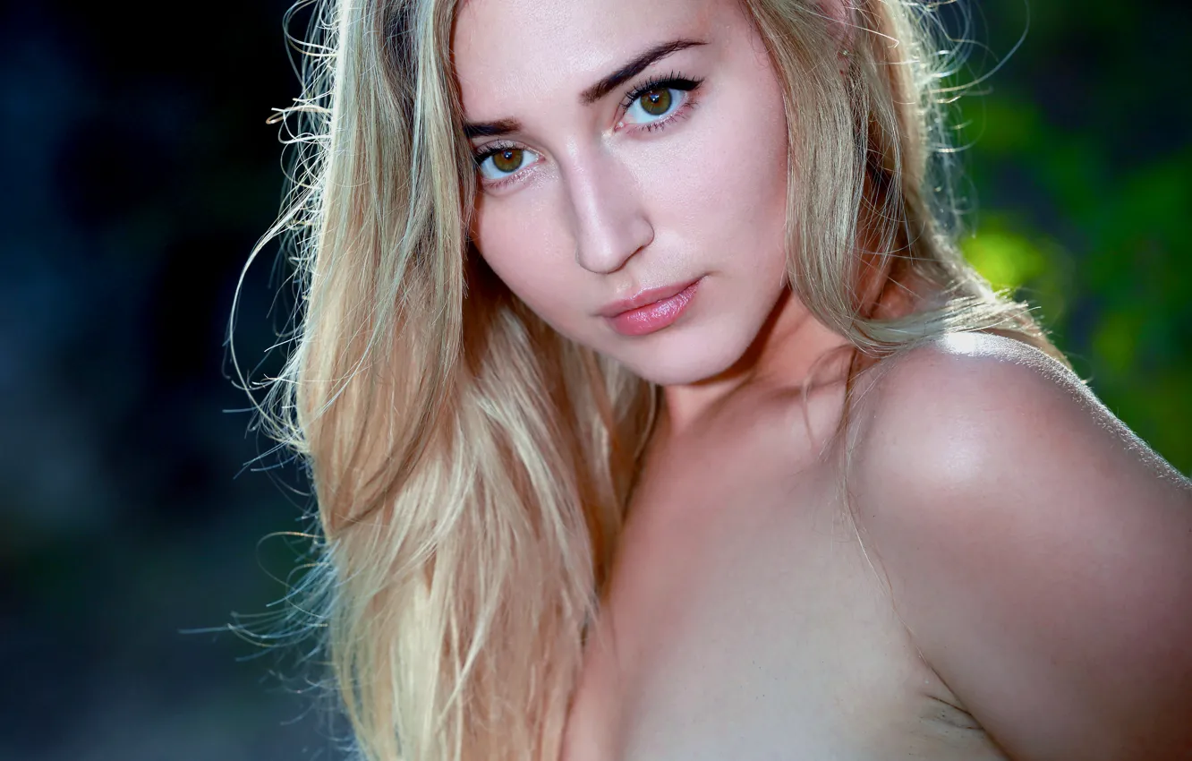 Фото обои Femjoy, Blonde, Brown Eyes, Look, Close-up, Gaze, Erotic Model, Amaly