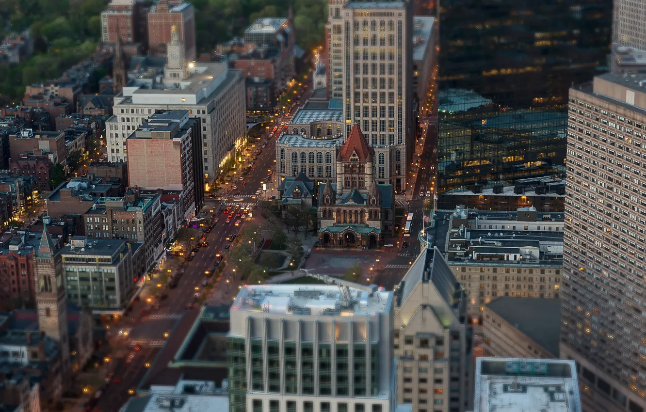 Фото обои вид, церковь, Boston