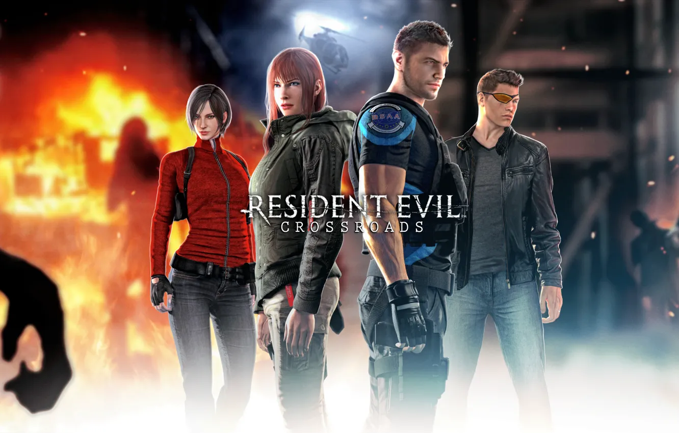 Фото обои Resident Evil, capcom, chris redfield, piers nivans, ada wong, claire redfield