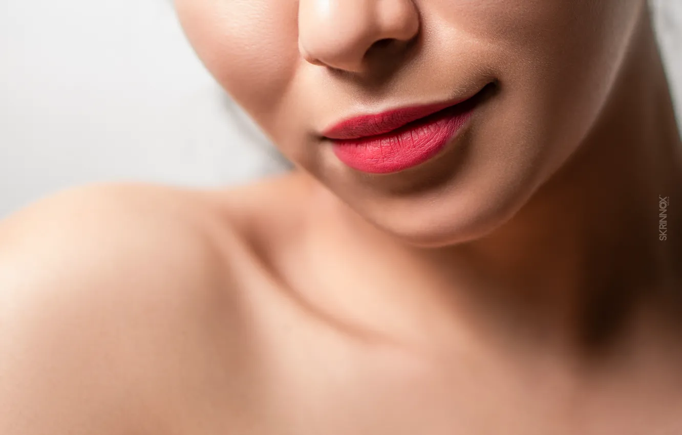 Фото обои Love, Pink, Girl, Smile, Girls, Skin, Lips, Cute
