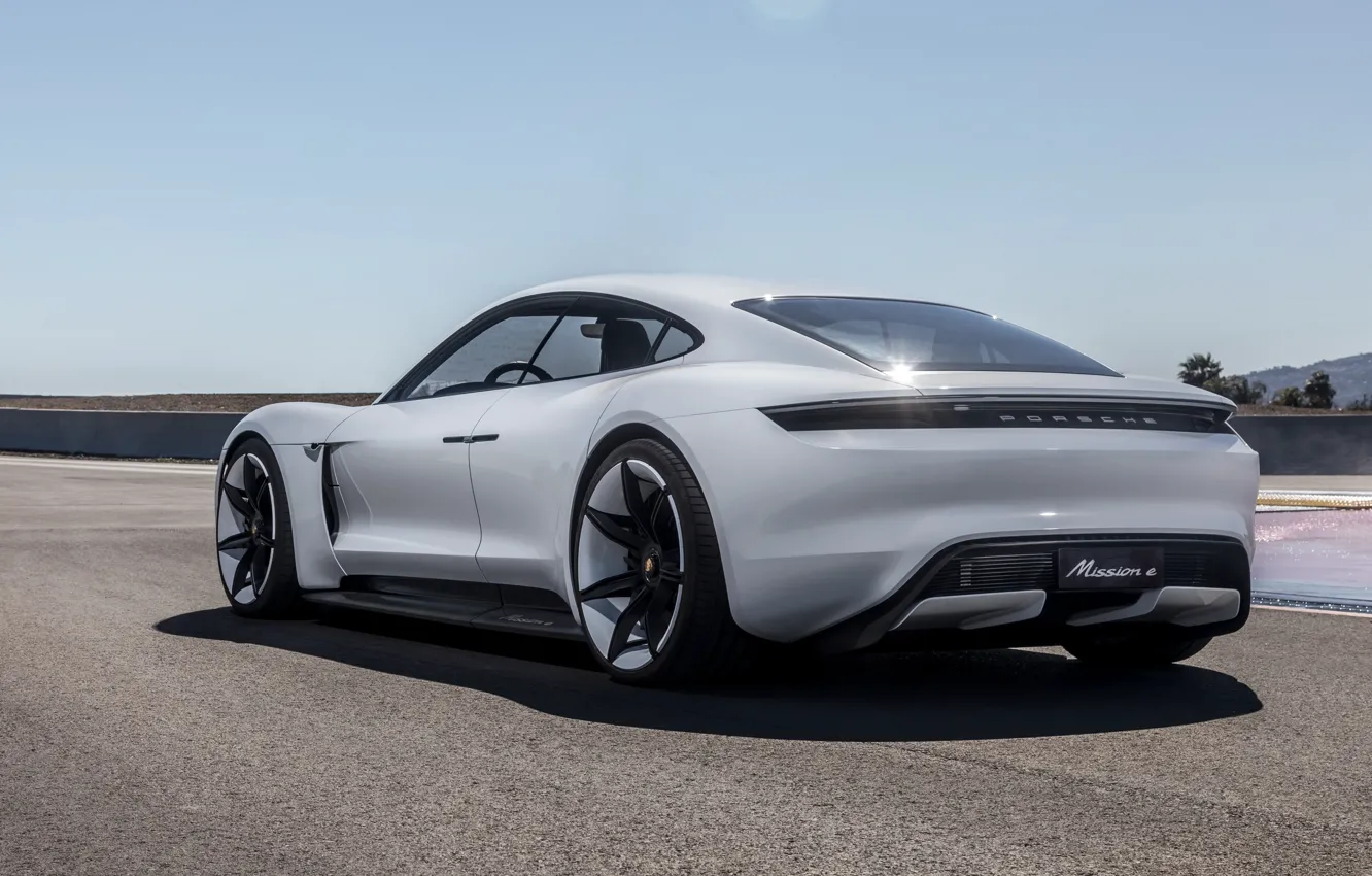 Фото обои Concept, Porsche, вид сзади, Mission E