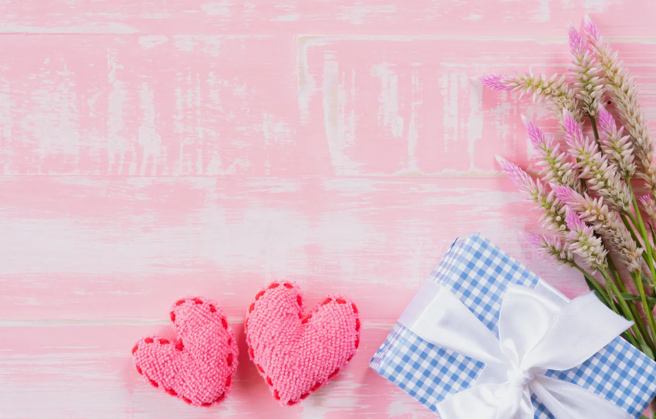 Фото обои любовь, цветы, подарок, сердце, love, wood, pink, flowers