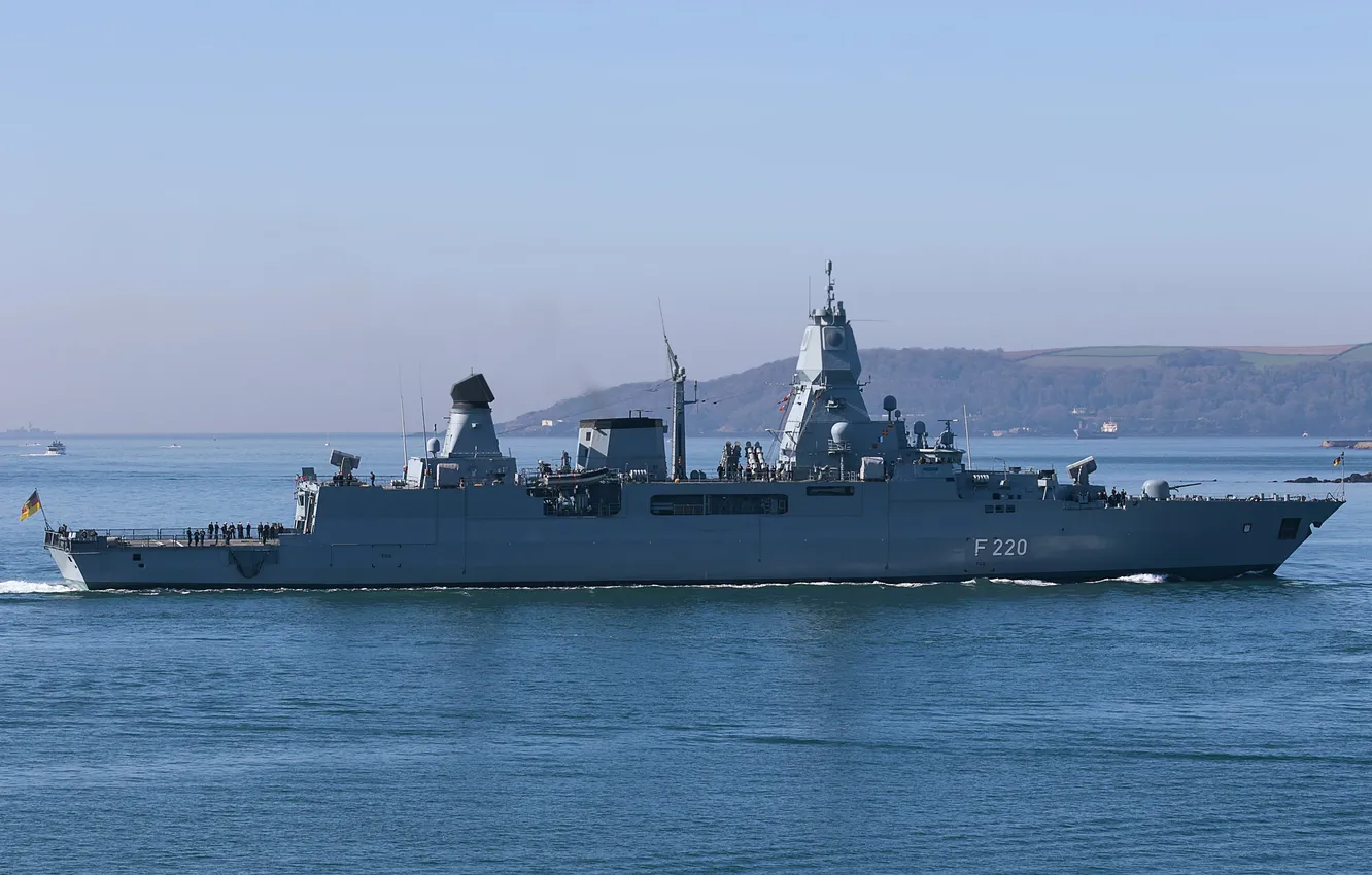 Фото обои фрегат, ВМС Германии, 2025, FGS Hamburg