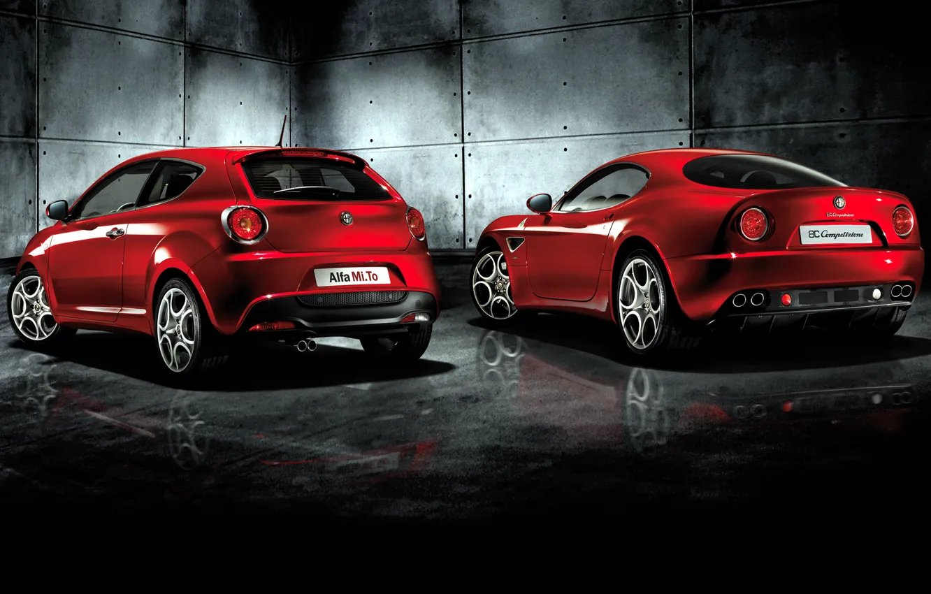 Фото обои Alfa Romeo, red, coupe, mixed