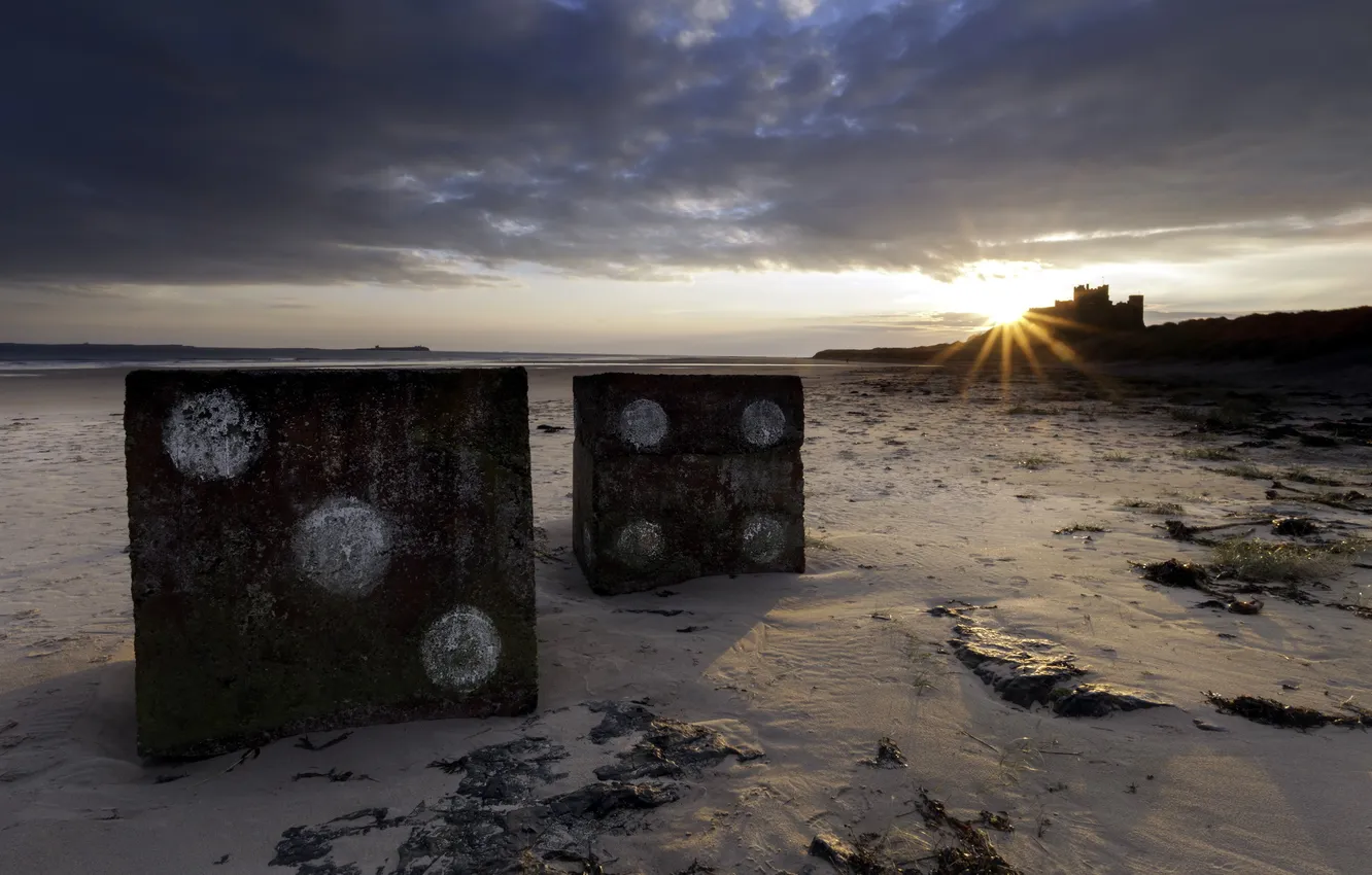 Фото обои пейзаж, закат, Barmburgh Beach