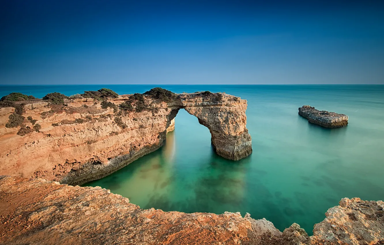 Фото обои море, скалы, побережье, арка