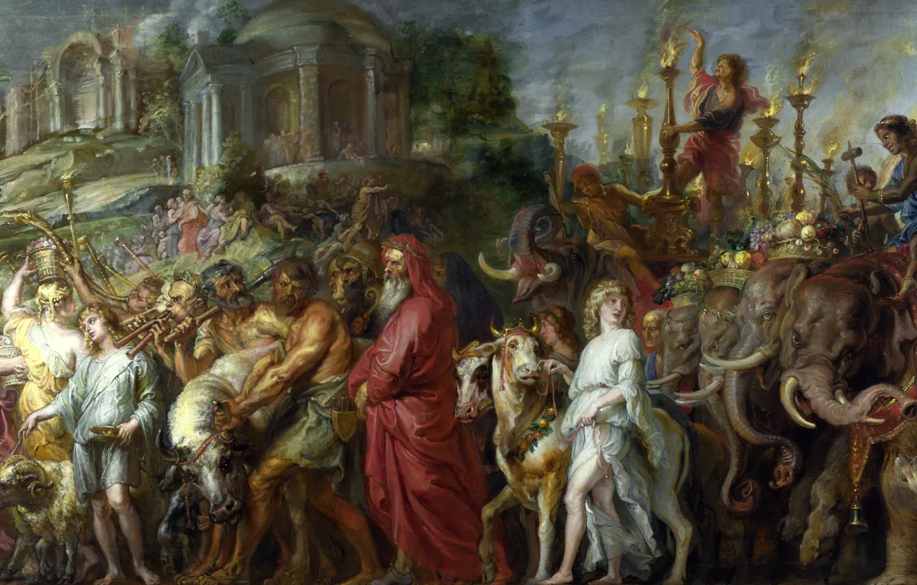 Фото обои картина, Питер Пауль Рубенс, аллегория, Pieter Paul Rubens, Триумф Рима