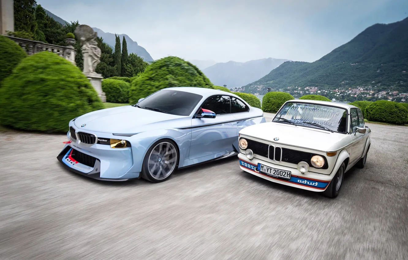 Фото обои Concept, Авто, Ретро, BMW, Машина, Машины, Две, turbo