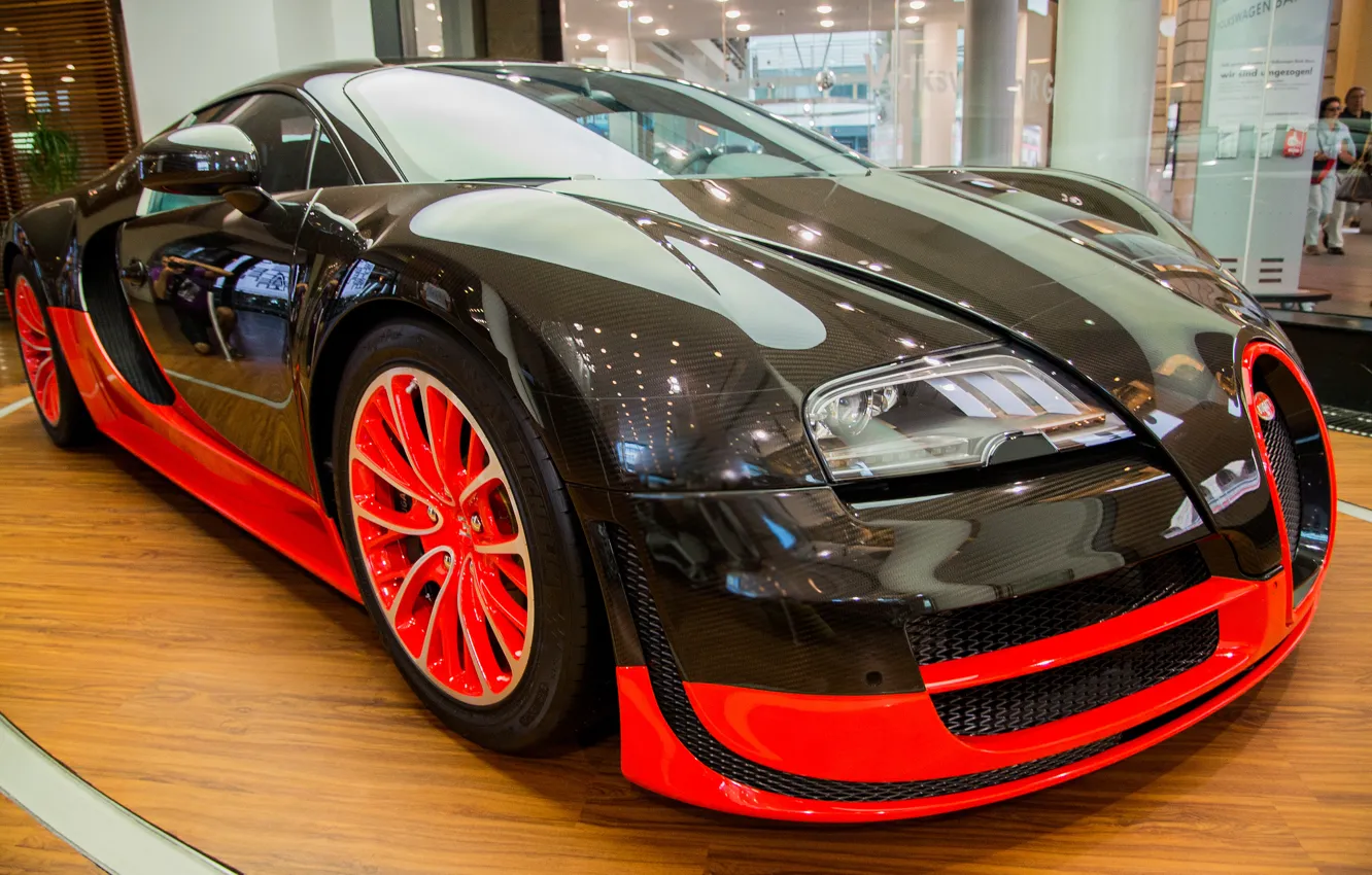 Фото обои Veyron, Bugatti Veyron, автосалон
