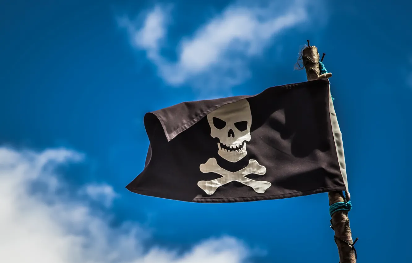 Фото обои небо, флаг, пираты