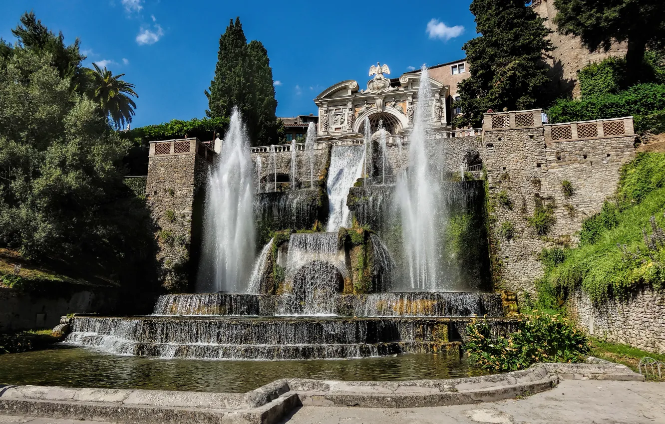 Фото обои парк, сад, Италия, фонтан, Italy, park, garden, Italia