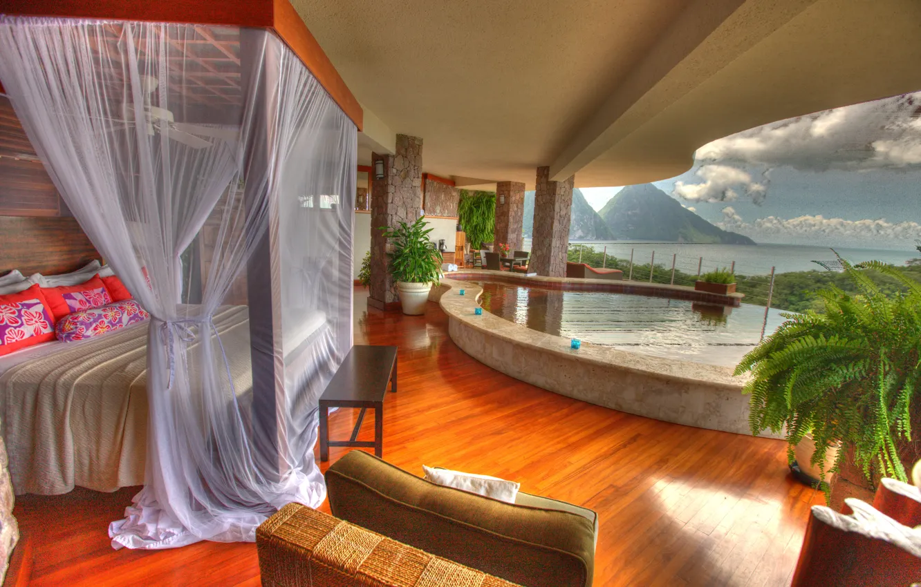 Фото обои interior, Saint Lucia, Jade Mountain Resort