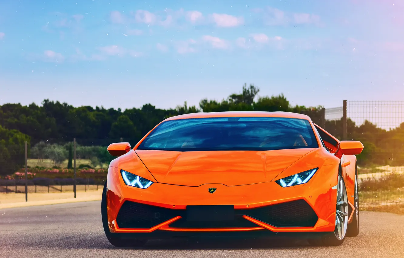Фото обои Lamborghini, оранж, Huracan