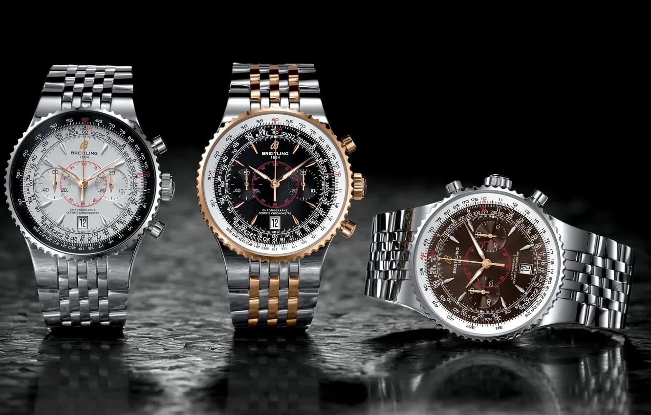 Фото обои Часы, Watch, Breitling, trio, montbrillant legende2