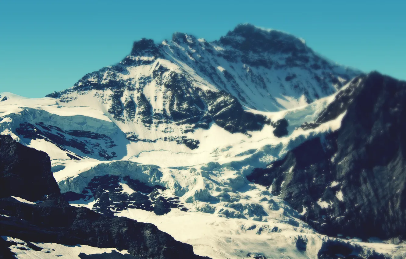 Фото обои небо, снег, горы, скалы, ледник, швейцария, альпы