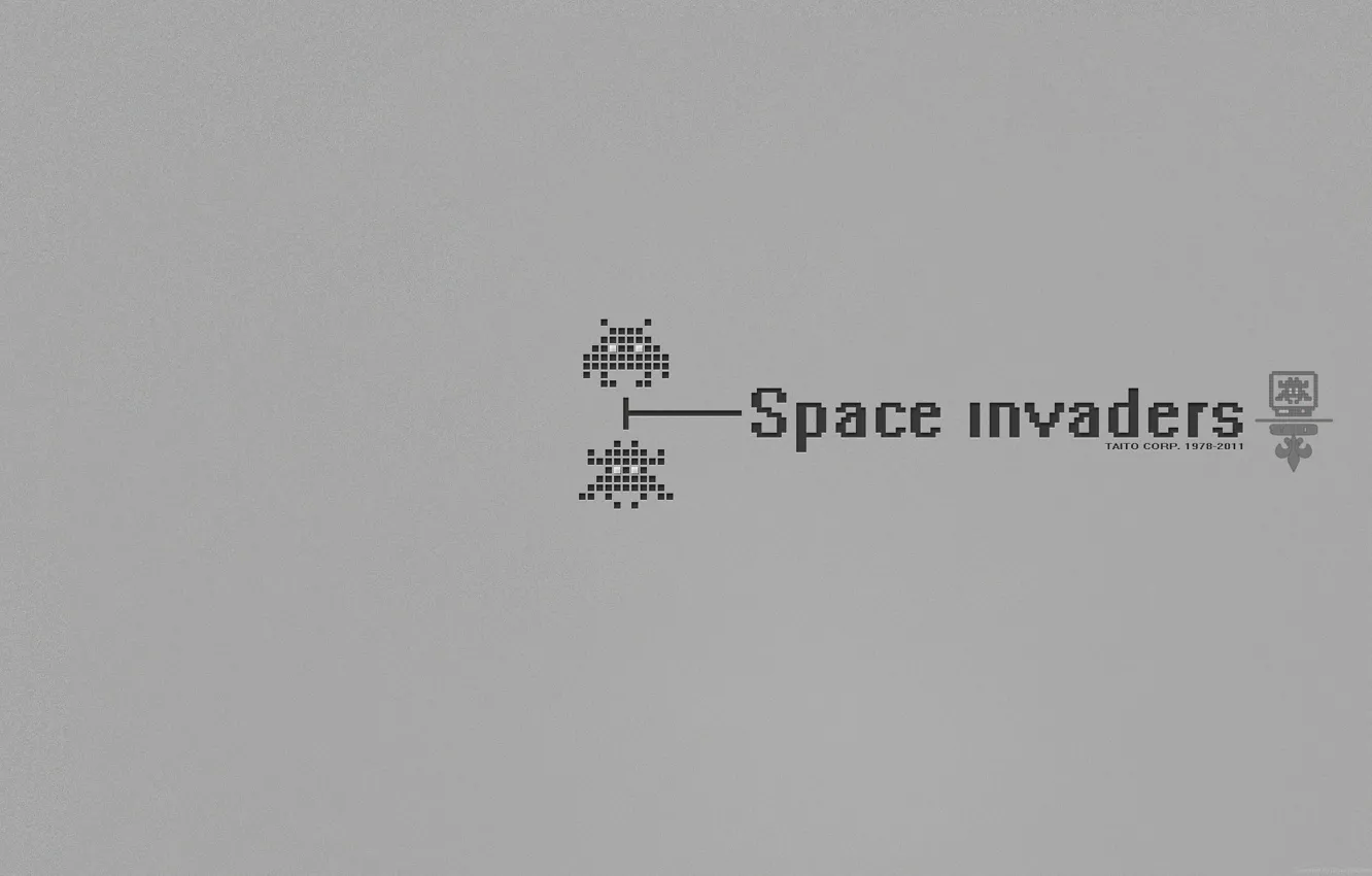 Фото обои ретро, игры, минимализм, старое, 8-bit, космический захватчик, Space invaders