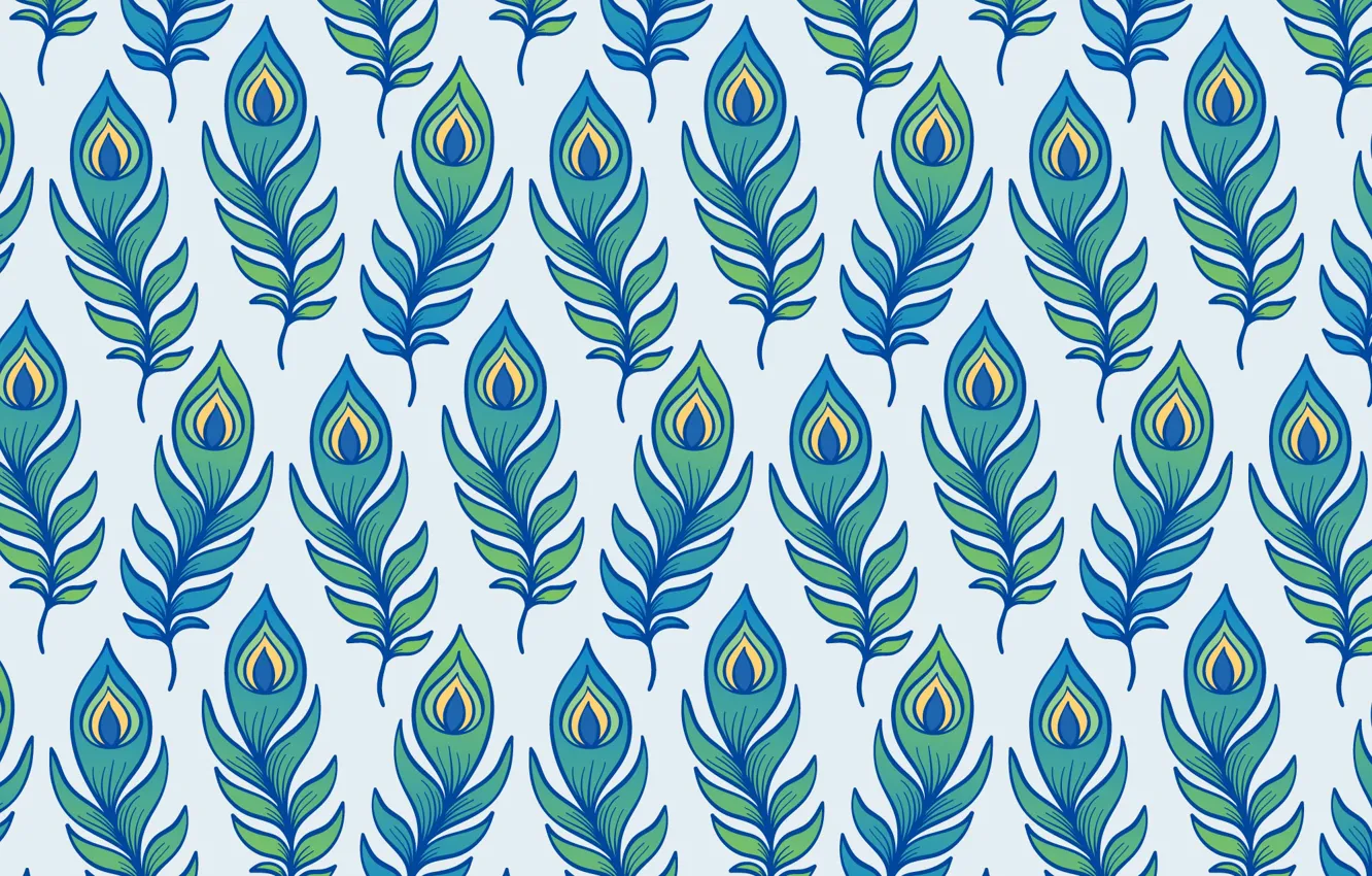 Фото обои белый, фон, текстура, pattern, feather, peacock