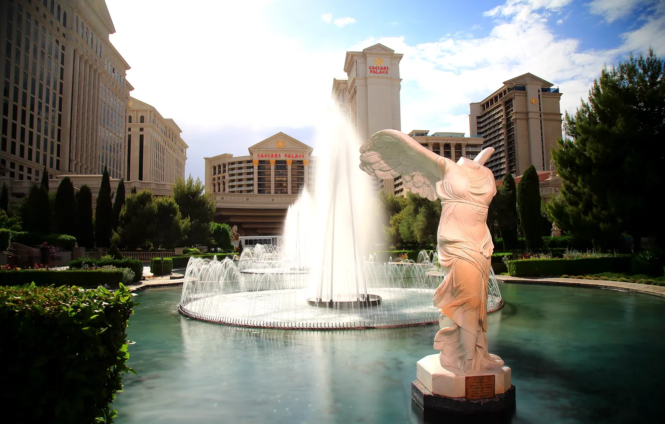 Фото обои Лас-Вегас, фонтан, USA, США, Caesars Palace, Las Vegas, fountain, Цезарь-Палас